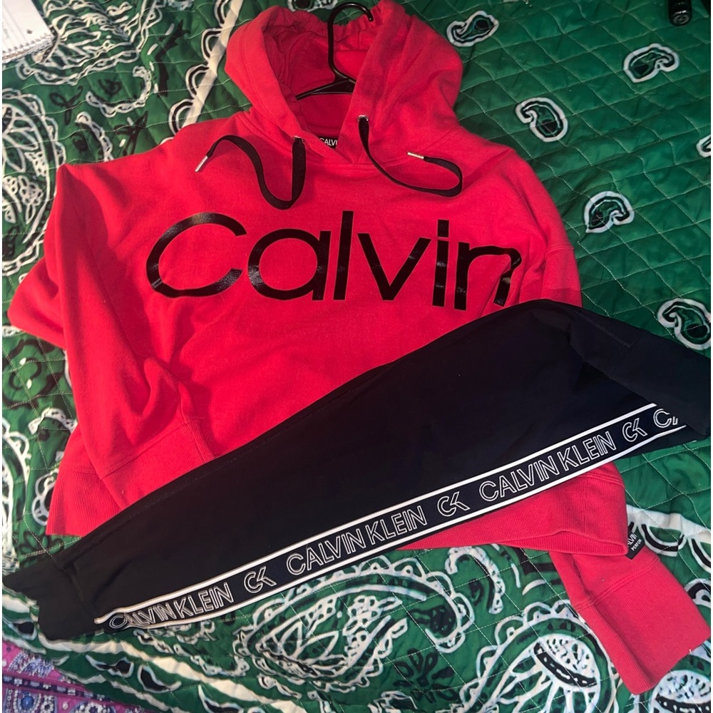 CK leggings and hoodie